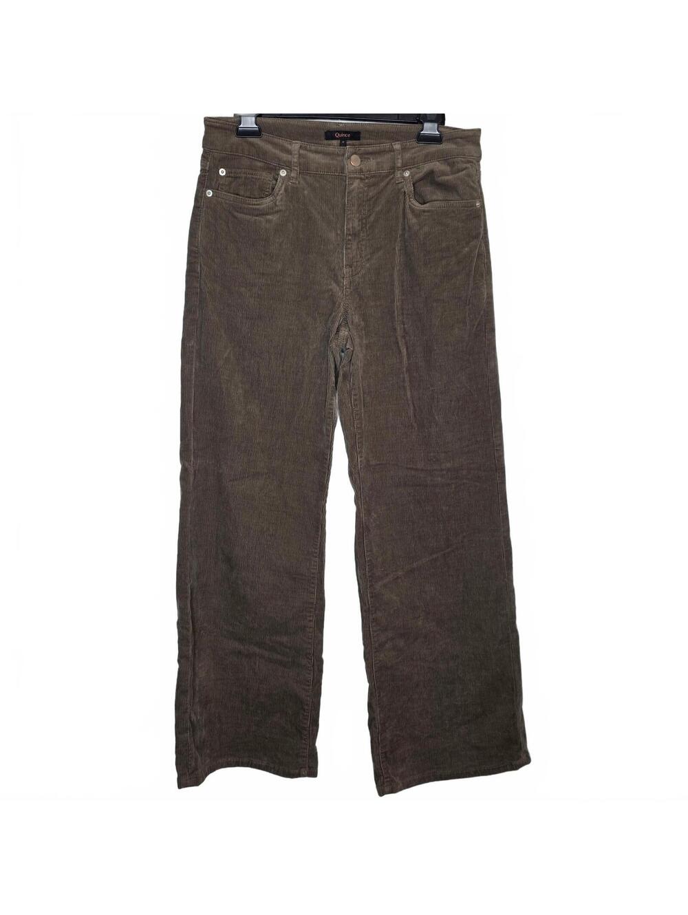 Quince Organic Stretch Corduroy Wide Leg Pants Brown Size 4